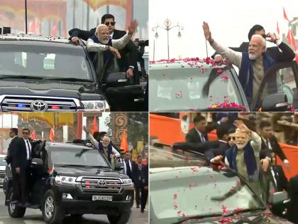 PM Modi Ayodhya Road Show: श्री राम, जय राम के नारों के बीच मोदी का रोड शो, देखें तस्वीरें