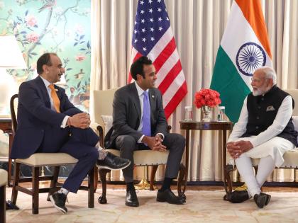 PM Modi US Visit live Prime Minister Narendra Modi tweets Met Vivek Ramaswamy his father-in-law in Washington DC innovation, culture and more | PM Modi US Visit: भारतीय-अमेरिकी अरबपति उद्यमी विवेक रामास्वामी से मुलाकात, पीएम मोदी ने एक्स पर किया पोस्ट