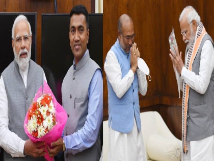 Prime Minister Narendra Modi met N Biren Singh and Pramod Sawant | पीएम मोदी ने एन बीरेन सिंह और प्रमोद सावंत से की मुलाकात, कही ये बात