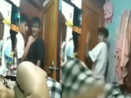 funny viral video of friend doing prank with his friend going viral in video | लड़के को दोस्तों ने उसके साथ ऐसा किया मजाक, हलक में आ गई बेचारे की जान, वीडियो वायरल