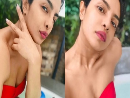 Priyanka Chopra relaxes in red bikini in new Instagram pics Doing Saturday right | रेड बिकिनी में प्रियंका चोपड़ा ने शेयर किया अपना खूबसूरत अंदाज, तस्वीर देख दीवाने हो रहे फैंस