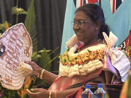 Companion of the Order of Fiji 2024 President Droupadi Murmu receives Fiji's highest civilian award two countries | Companion of the Order of Fiji 2024: फिजी का सर्वोच्च नागरिक सम्मान, राष्ट्रपति मुर्मू ‘कम्पैनियन ऑफ द ऑर्डर ऑफ फिजी’ से सम्मानित Companion of the Order of Fiji 2024 President Droupadi Murmu receives Fiji's highest civilian award two countries | Companion of the Order of Fiji 2024: फिजी का सर्वोच्च नागरिक सम्मान, राष्ट्रपति मुर्मू ‘कम्पैनियन ऑफ द ऑर्डर ऑफ फिजी’ से सम्मानित