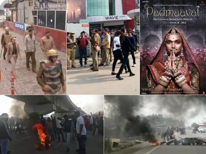 day before 'Padmavat', protesters landed on the streets | 'पद्मावत' के खिलाफ विरोध प्रदर्शन जारी, कई जगह धारा 144 लागू, गुजरात में 16 गिरफ्तार
