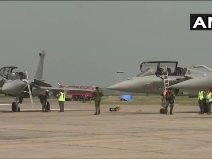 Rafale fighter aircraft inducts into india airforce after grand ceremony see pics