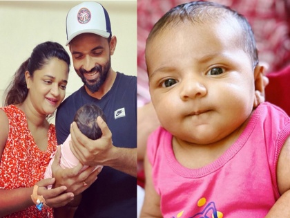 Ajinkya Rahane shares first picture of his Baby Girl Aarya | अजिंक्य रहाणे ने फैंस को दिखाई अपनी बेटी की पहली झलक, नन्ही परी का नाम भी किया जगजाहिर