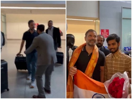 rahul gandhi reached america san francisco congress leader wait 2 hours for immigration clear | वीडियो: अमेरिका पहुंचे राहुल गांधी, इस कारण 2 घंटे तक एयरपोर्ट पर किया इंतजार, बोले-अब मैं सांसद नहीं...