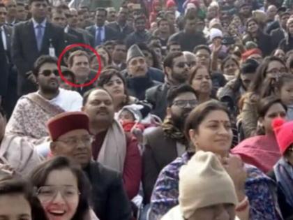 bjp says rahul-gandhi seat controversy during republic day celebration | राहुल गांधी ‘सीट विवाद’ पर बीजेपी का कांग्रेस पर वार, VVIP एरिया में बैठने लायक नहीं