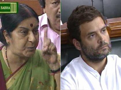 Rahul gandhi eye wink connection with bjp leader sushma swaraj and pm modi monsoon session | VIDEO: राहुल का BJP नेताओं की आँखों से प्यार, अभी पीएम मोदी तो कभी सुषमा की आँखों पर किया था कमेंट