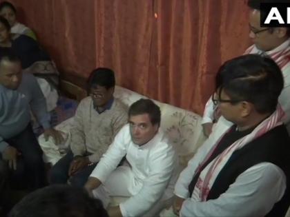 Guwahati: Congress leader Rahul Gandhi visited residence of Sam Stafford, who lost his life during Citizenship Amendment Act protest violence. #Assam | CAA प्रदर्शन के दौरान जान गंवाने वाले युवक के परिजनों से मिलने उसके घर पहुंचे राहुल गांधी Guwahati: Congress leader Rahul Gandhi visited residence of Sam Stafford, who lost his life during Citizenship Amendment Act protest violence. #Assam | CAA प्रदर्शन के दौरान जान गंवाने वाले युवक के परिजनों से मिलने उसके घर पहुंचे राहुल गांधी