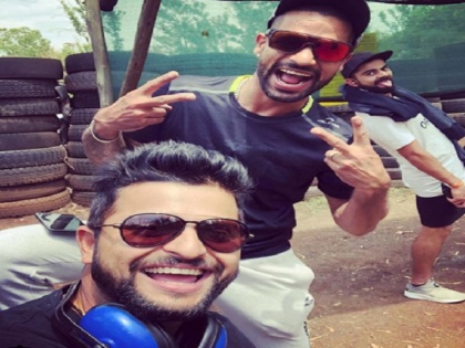 before ipl 2018 suresh raina shares photos with dhawan and kohli of team bonding | IPL से पहले कोहली और धवन के साथ ये क्या कर रहे हैं रैना? इंस्टाग्राम पर शेयर की तस्वीर