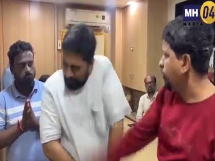 After MNS, Sena UBT Leader Rajan Vichare Gets Traders Slapped, Makes Them Touch Feet For Not Speaking Marathi; watch video | Watch Video: शिवसेना यूबीटी नेता राजन विचारे ने अपने ऑफिस में मराठी न बोलने पर व्यापारियों को पिटवाया, पैर छूने को कहा