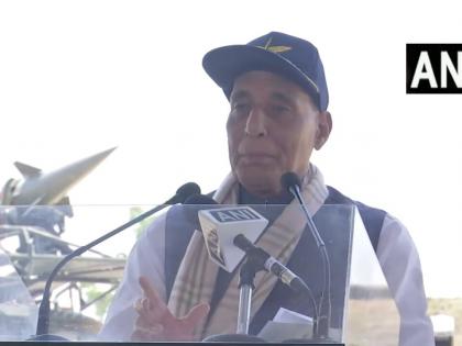 Sindoor symbol bravery not adornment Defence Minister Rajnath Singh said Bhuj Air Base Sindoor red line danger India drawn forehead terrorism, watch video | सिंदूर श्रृंगार का नहीं शौर्य का प्रतीक?, राजनाथ सिंह ने कहा-सिंदूर खतरे की लाल लकीर, भारत ने आतंकवाद के माथे पर खींच दी, देखें वीडियो Sindoor symbol bravery not adornment Defence Minister Rajnath Singh said Bhuj Air Base Sindoor red line danger India drawn forehead terrorism, watch video | सिंदूर श्रृंगार का नहीं शौर्य का प्रतीक?, राजनाथ सिंह ने कहा-सिंदूर खतरे की लाल लकीर, भारत ने आतंकवाद के माथे पर खींच दी, देखें वीडियो