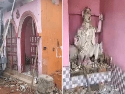 Jharkhand: In Ranchi, anti-social elements damaged the statue of Hanuman ji, angry people took to the streets | झारखंड: रांची में असमाजिक तत्वों ने क्षतिग्रस्त की हनुमान जी की मूर्ति, गुस्साये लोग उतरे सड़कों पर