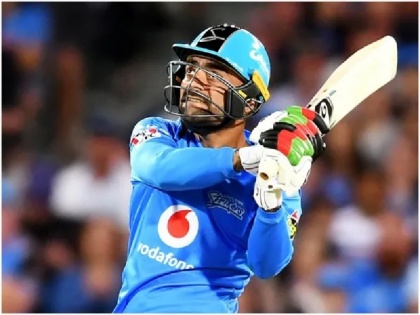 BBL: Rashid Khan hits 40 off 18 balls for Adelaide Striker vs Sydney Thunder | स्टार स्पिनर राशिद खान का बल्ले से कमाल, टी20 मैच में हैरान करने वाले शॉट लगाते हुए 18 गेंदों में ठोक डाले 40 रन