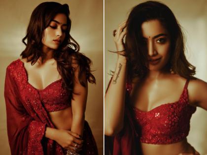 रश्मिका मंदाना ने लाल लहंगे में दिखाई ग्लैमरस अदाएं, सोशल मीडिया पर वायरल हुई तस्वीरें