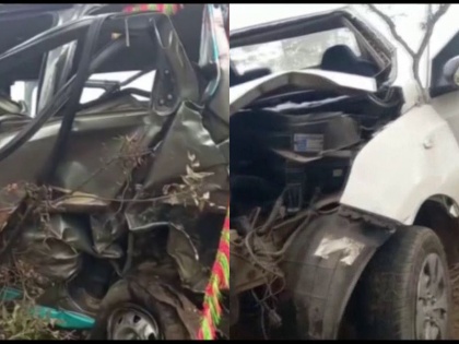 Rewari Haryana 3 died & 5-6 people were injured in an accident after the collision between two cars near Gujarwas village | हरियाणा में भीषण सड़क हादसा; दो गाड़ियों की टक्कर में 3 लोगों की मौत, कई घायल