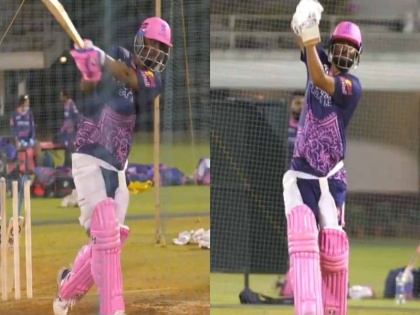 IPL 2021 rahul tewatia hitting bix sixes in net practice befor match against punjab | IPL 2021: पिछले सीजन एक ओवर में पांच छक्के जड़ने वाले राहुल तेवतिया का विस्फोटक अंदाज, नेट प्रैक्टिस में कर रहे ताबड़तोड़ बल्लेबाजी