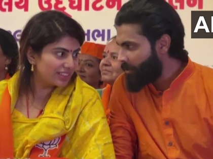 Gujarat Election Ravindra Jadeja's wife Rivaba Jadeja filed nomination from Jamnagar North seat first time MLA candidate & she'll learn a lot see video | गुजरात चुनावः रवींद्र जडेजा की पत्नी रिवाबा ने जामनगर नॉर्थ सीट से भरा पर्चा, जानें क्रिकेटर ने क्या कहा