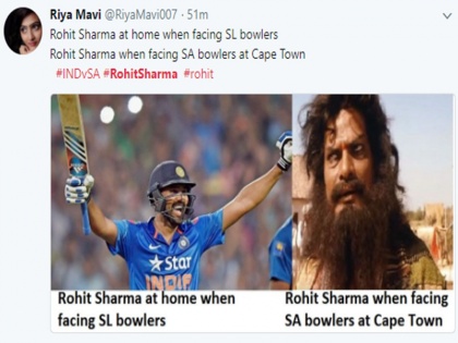 south africa 1st test match: Rohit Sharma trolled on social media | साउथ अफ्रीका में फिर फेल हुए रोहित शर्मा, फैंस ने सोशल मीडिया पर ऐसे जताई नाराजगी