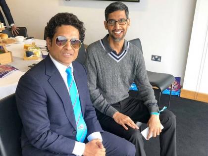 ICC World Cup 2019: Sachin Tendulkar Shares Picture With Sundar Pichai, Fans make hilarious comments | सचिन तेंदुलकर ने सुंदर पिचाई के साथ शेयर की तस्वीर, फैंस ने किए मजेदार कमेंट्स