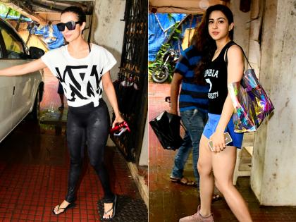 तस्वीरें: मलाइका अरोड़ा खान और सारा अली खान जिम के बाहर बांद्रा में हुईं स्पॉट