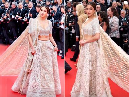 Sara Ali Khan wears stunning Abu Jani Sandeep Khosla lehenga at Cannes 2023