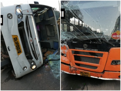 Delhi: Six students injured after a school bus collided with a cluster bus in Naraina, Injured shifted to hospital | दिल्लीः नारायणा में हादसे का शिकार हुई एक स्कूली बस, 6 बच्चे घायल, अस्पताल में भर्ती 