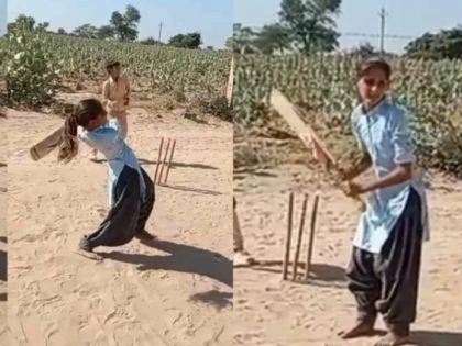 Rajasthan BJP president Satish Poonia sent a cricket kit to the viral girl who hit sixes like Suryakumar | सूर्यकुमार की तरह छक्के लगाने वाली वायरल गर्ल को मिली मदद, राजस्थान बीजेपी के अध्यक्ष सतीश पूनिया ने क्रिकेट किट भेजी