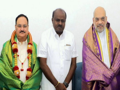 BJP and JDS alliance approved in Karnataka HD Kumaraswamy informed | कर्नाटक में भाजपा और जदएस गठबंधन पर मुहर लगी, एचडी कुमारस्वामी ने पार्टी नेताओं के साथ बैठक के बाद बताया फैसला