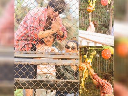 Photos: जन्माष्टमी पर शाहरुख खान ने परिवार के साथ मनाई दही हांडी, शाहरुख ने फोड़ी मटकी