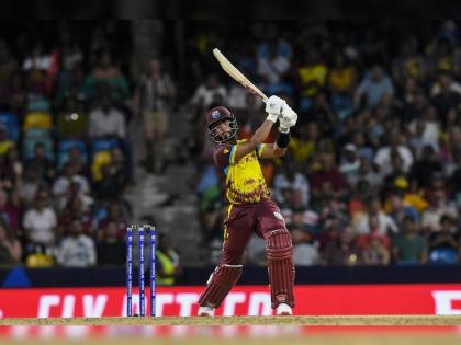 Shai Hope West Indies vs USA T20 World Cup 2024 Super 8 chase 129, West Indies managed hit 11 sixes and 7 fours hope 26 balls 50 runs 8 six 4 fours | Shai Hope WI vs USA T20 World Cup 2024: 26 गेंद में फिफ्टी, अमेरिकी बॉलर पर बरसे होप, चौके और छक्के की बरसात, तोड़े रिकॉर्ड