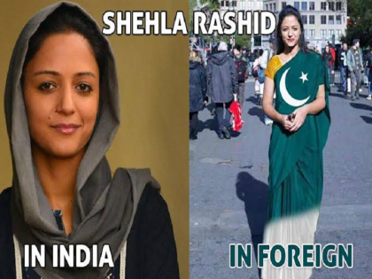 Did Shehla Rashid wear saree with Pakistan flag, picture goes viral here is truth | क्या शेहला राशिद ने पहनी पाकिस्तानी झंडे वाली साड़ी, तस्वीर शेयर कर लोग कह रहे हैं- गजब ड्रामा है!