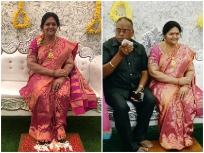 Karnataka industrialist celebrates house warming with wife's silicon wax statue | पत्नी की मौत के बाद बिजनेसमैन ने बनवाया वैक्स स्टैच्यू , मूर्ति के साथ 'सपनों के घर' में किया गृह प्रवेश