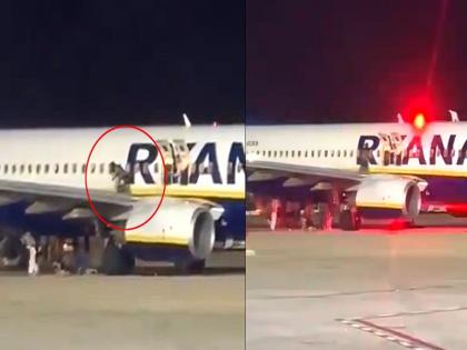 Passengers Jump From Plane's Wing After Fire Alarm On Flight Just Before Takeoff In Spain; 18 Injured | डरावना VIDEO: स्पेन में उड़ान से ठीक पहले फायर अलार्म बजने पर विमान के पंख से कूदे यात्री, 18 घायल