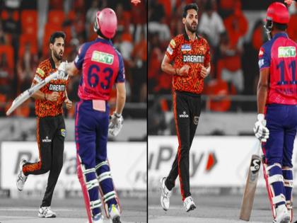 SRH vs RR, IPL 2024: Rajasthan Royals' winning streak stopped, Sunrisers Hyderabad defeated by 1 run due to Bhuvi's brilliant bowling | SRH vs RR: राजस्थान रॉयल्स की जीत का सिलसिला थमा, भुवी की शानदार गेंदबाजी से सनराइजर्स हैदराबाद ने 1 रन से हराया