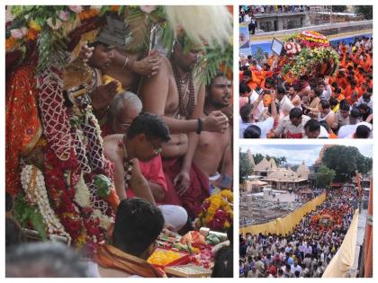 Ujjain: On the first Monday of Shravan, Lord Shri Mahakaleshwar visited the city and gave darshan to the devotees | Ujjain: भगवान श्री महाकाल का पहला नगर भ्रमण श्री मनमहेश रूप में हुआ संपन्न, हजारों श्रद्धालुओं ने किए दर्शन