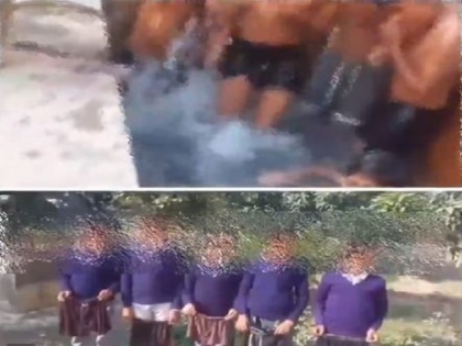Punished School Students Forced To Take Shower In School Premises, Video Surfaces | Video: बरेली के एक स्कूल में दंडित छात्रों को स्कूल परिसर में नहाने के लिए किया गया मजबूर, प्रिंसिपल ने हाथ में अंडरवियर के साथ बच्चों की वीडियो भी बनाई