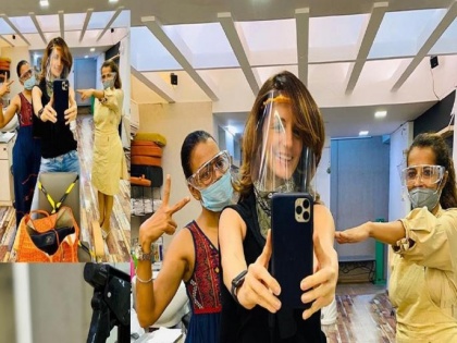 sussane khan step out salon session | 4 महीने बाद Hair Cut लेने पहुंची सुजैन खान ने कराया पूरा सेलून खाली, सामने आईं Photos