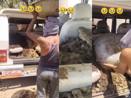 Man Fill Car With Mud Viral Video People are surprised to see the video | Watch: कार बनी मलबा ढोने वाली गाड़ी! SUV से ढोई जा रही मिट्टी, वीडियो देख लोग हैरान