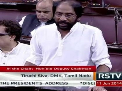 T Siva, DMK MP in Rajya Sabha on #CitizenshipAmmendmentBill2019: If this Bill is passed, it will be a blow to our secularism. You (BJP) have a mandate to justify all citizens of the country and not segregate one section and make them feel victimised. | CAB:डीएमके सांसद तिरुची शिवा ने कहा-"आपके पास देश के एक वर्ग को पीड़ित महसूस कराने का जनादेश है"