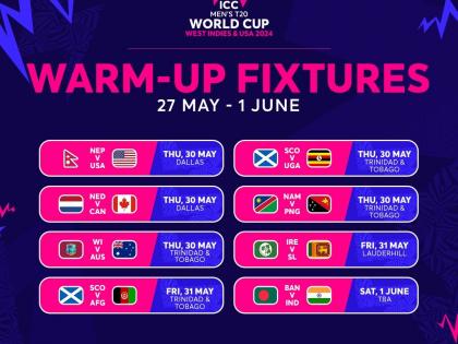 T20 World Cup Warm Up Games Schedule Team India will play practice matches June 1 matches in America and Trinidad and Tobago from May 27 to June 1 schedule | T20 World Cup 2024 Warm Up Games Schedule: विश्व कप से पहले 1 जून को टीम इंडिया खेलेगी अभ्यास मैच, 27 मई-एक जून तक अमेरिका और त्रिनिदाद एवं टोबैगो में मैच, देखें शेयडूल