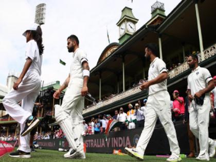 kohli and indian team wears black arm bands as a respect to Ramakant Achrekar in sydney test | सिडनी में रमाकांत आचरेकर को टीम इंडिया ने इस तरह दी श्रद्धांजलि, बीसीसीआई ने ट्वीट की तस्वीर