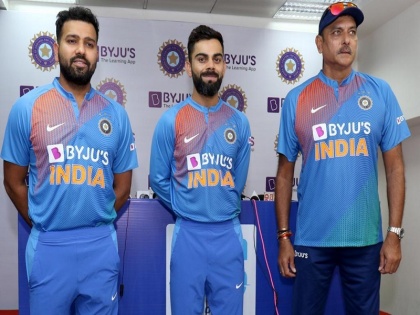 Team India new jersey unveiled with new sponsor Byju's logo | Team India new jersey: टीम इंडिया की नई जर्सी का अनावरण, ओप्पो की जगह अब दिखेगा ये नया लोगो, देखें तस्वीरें
