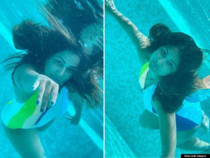 PHOTOS: 'वॉटर बेबी' हिना खानने शेअर केलं लेटेस्ट फोटो, पाण्यात अशी दिसली एन्जॉय करताना