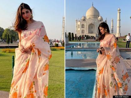मौनी रॉय ने किया ताजमहल का दीदार, गुलाबी साड़ी में दिखा स्टाइलिश अंदाज, देखें खूबसूरत तस्वीरें
