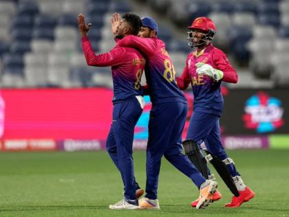 ICC Men’s T20 World Cup 2022 UAE win 7 runs celebrate first-ever win T20 World Cup Muhammad Waseem Player of the Match 50 runs 1 wickets | यूएई ने इतिहास रचा, विश्व कप में पहली जीत दर्ज की, मोहम्मद वसीम ने किया कमाल, 50 रन और एक विकेट