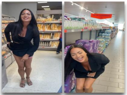 British woman removes underwear in supermarket, hides it in food tray video | VIDEO: ब्रिटिश महिला ने सुपर मार्केट में खोला अपना अंडरवियर, उसे फूड ट्रे में छिपाया, सोशल मीडिया पर फूटा लोगों का गुस्सा