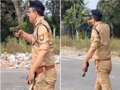 Bahraich Video: With a gun in one hand and glasses in the other, UP STF chief chased away rioters | Bahraich Video: एक हाथ में गन, दूसरे में चश्मा लेकर यूपी एसटीएफ चीफ ने दंगाइयों को दौड़ाया