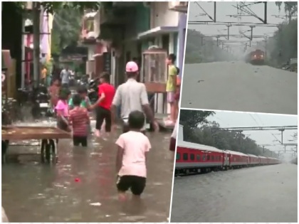 Heavy rain in Lucknow Barabanki Lakhimpur Kheri railway tracks and roads submerged, all schools closed. | लखनऊ, बाराबंकी, लखीमपुर खीरी में भारी बारिश, रेलवे पटरियों से लेकर सड़कें डूबीं, सभी स्कूल बंद