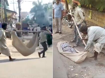 Uttar Pradesh Prayagraj Under Yogi Goverment dead body was not found an ambulance | Uttar Pradesh: शव को नहीं मिला एंबुलेंस, वृद्ध मृत पत्नी को ई-रिक्शा से ले गया घर